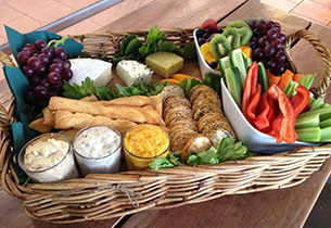 dips and cheese platter